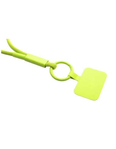 Lanyard con soporte para teléfono con tubo de plástico reciclado N11300IP1