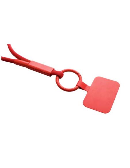 Lanyard con soporte para teléfono con tubo de plástico reciclado N12300IP1