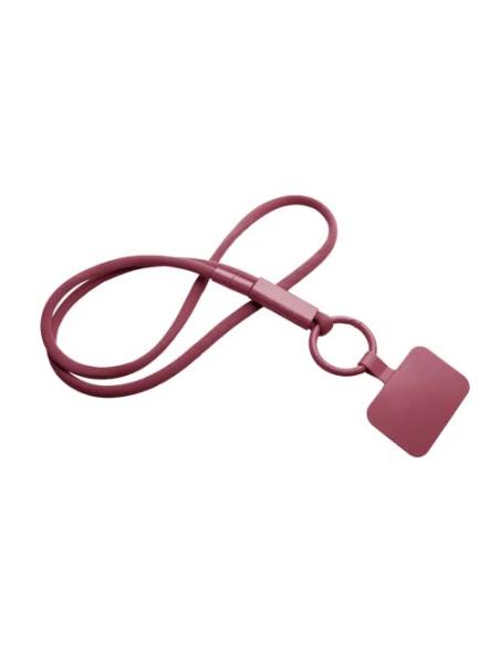 Lanyard con soporte para teléfono con tubo de plástico reciclado N22300IP1