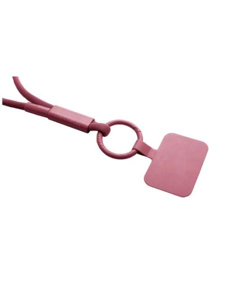 Lanyard con soporte para teléfono con tubo de plástico reciclado N22300IP1