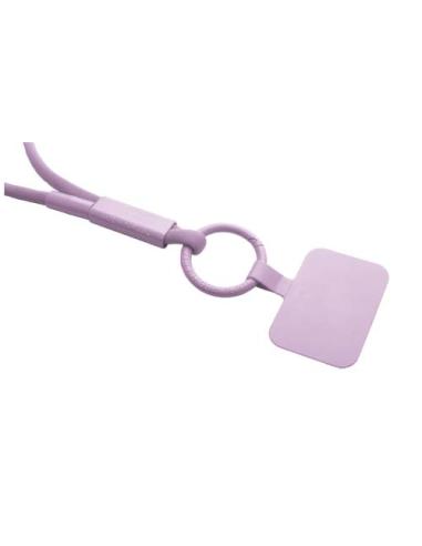 Lanyard con soporte para teléfono con tubo de plástico reciclado N53300IP1