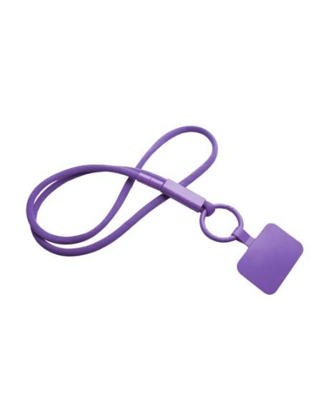 Lanyard con soporte para teléfono con tubo de plástico reciclado N73300IP1