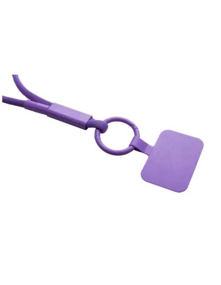 Lanyard con soporte para teléfono con tubo de plástico reciclado N73300IP1