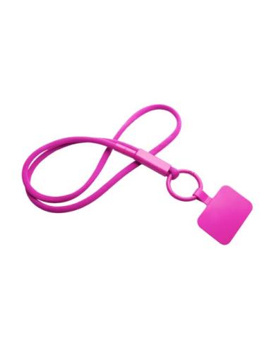 Lanyard con soporte para teléfono con tubo de plástico reciclado N14300IP1