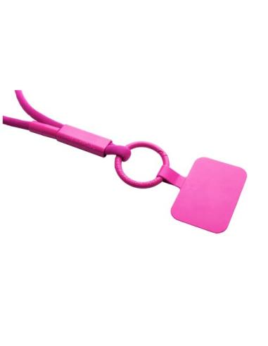 Lanyard con soporte para teléfono con tubo de plástico reciclado N14300IP1