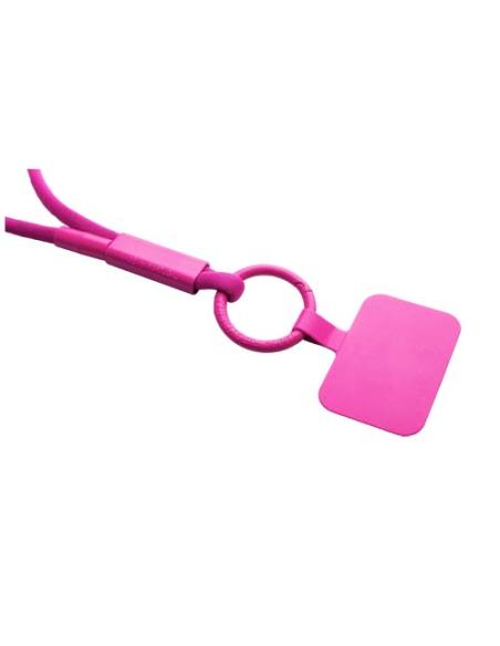 Lanyard con soporte para teléfono con tubo de plástico reciclado N14300IP1