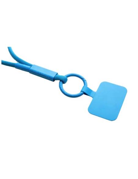 Lanyard con soporte para teléfono con tubo de plástico reciclado N25300IP1