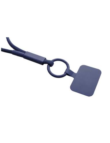 Lanyard con soporte para teléfono con tubo de plástico reciclado N55300IP1
