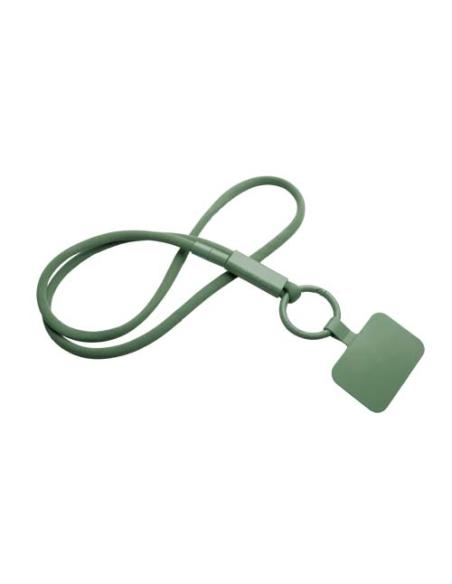 Lanyard con soporte para teléfono con tubo de plástico reciclado N06300IP1
