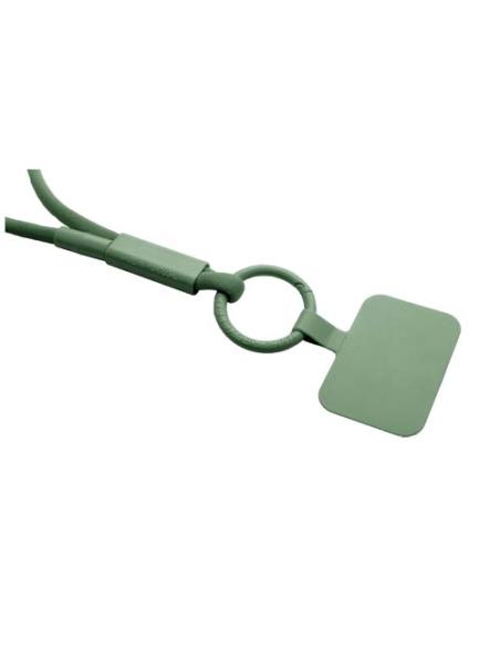 Lanyard con soporte para teléfono con tubo de plástico reciclado N06300IP1