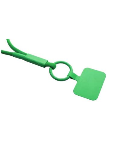 Lanyard con soporte para teléfono con tubo de plástico reciclado N16300IP1