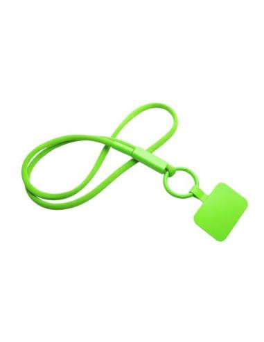 Lanyard con soporte para teléfono con tubo de plástico reciclado N36300IP1