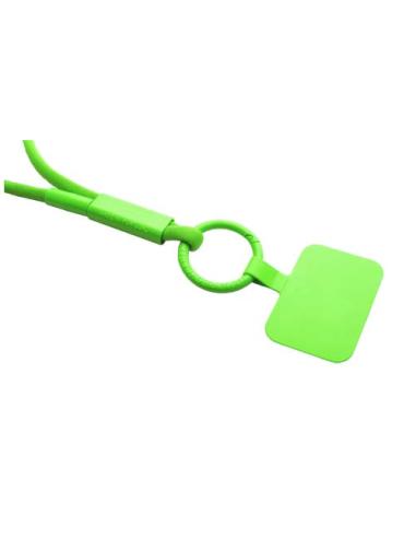 Lanyard con soporte para teléfono con tubo de plástico reciclado N36300IP1