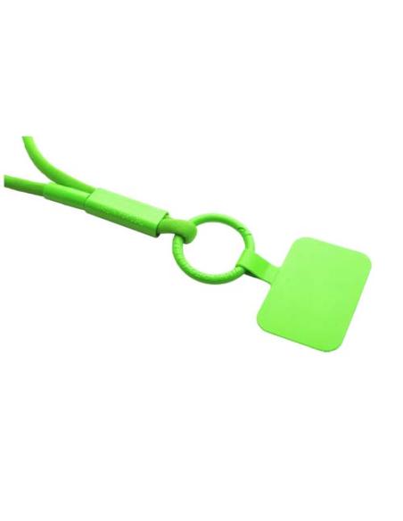 Lanyard con soporte para teléfono con tubo de plástico reciclado N36300IP1