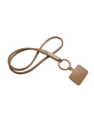 Lanyard con soporte para teléfono con tubo de plástico reciclado N17300IP1