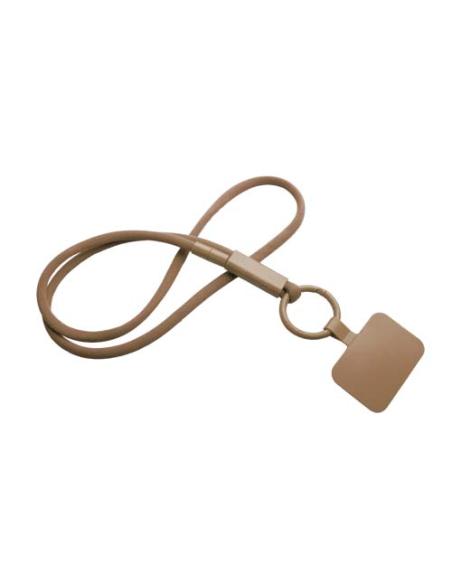 Lanyard con soporte para teléfono con tubo de plástico reciclado N17300IP1