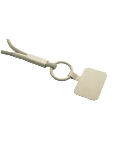 Lanyard con soporte para teléfono con tubo de plástico reciclado N27300IP1