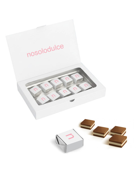 Estuche con 10 Bombones Cortados Personalizados | Desde 7,69 € | nosolodulce