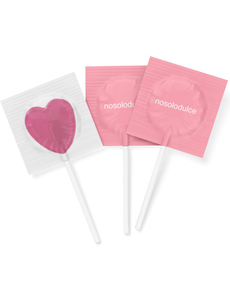 Piruleta Corazón Pequeña Sin Azúcar Personalizada | Desde 0,07 € | nosolodulce