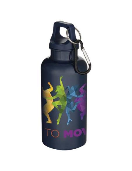 Botella de 400 ml de color liso de plástico reciclado con certificado RCS y mosquetón N19368001