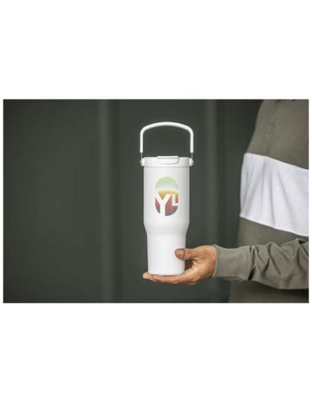 Vaso con aislamiento al vacío de cobre de acero inoxidable reciclado certificado RCS de 900 ml y con tapa de doble función N2846