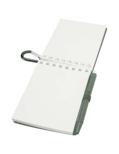 Set de libreta de tapa blanda y bolígrafo de exterior de material reciclado (tinta azul) N26150701