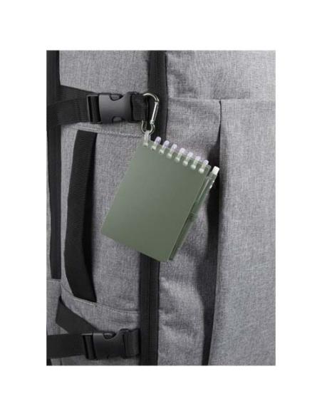 Set de libreta de tapa blanda y bolígrafo de exterior de material reciclado (tinta azul) N26150701