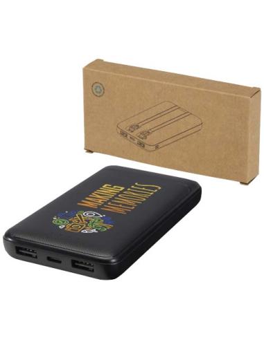 Batería externa de plástico reciclado de 10 000 mAh y 10 W con 2 cables integrados N09954421