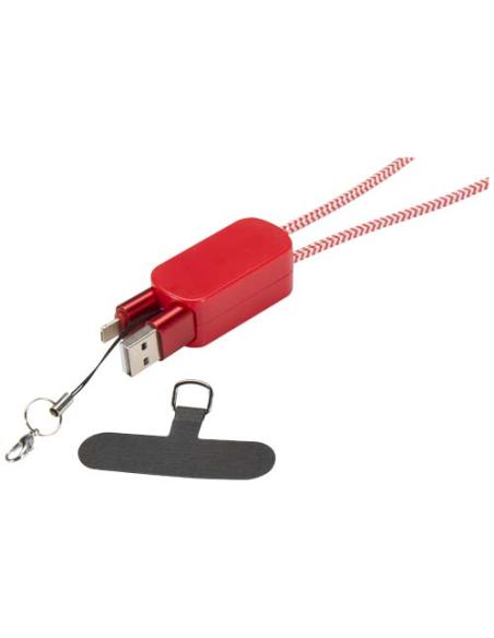 Lanyard de plástico reciclado para smartphone con cable integrado 5 en 1 de 27 W N12494421