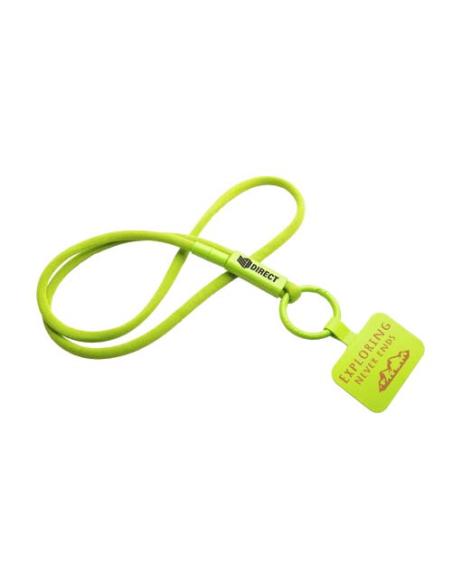 Lanyard con soporte para teléfono con tubo de plástico reciclado N11300IP1