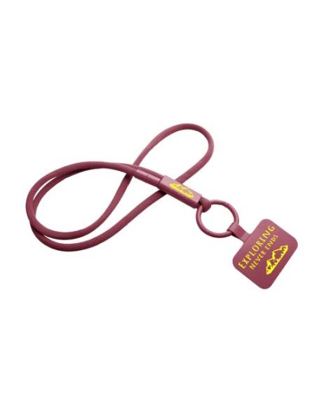 Lanyard con soporte para teléfono con tubo de plástico reciclado N22300IP1