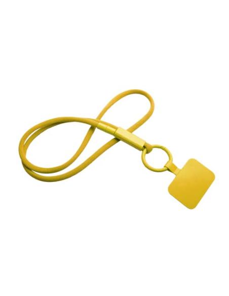 Lanyard con soporte para teléfono con tubo de plástico reciclado N03300IP1