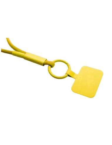 Lanyard con soporte para teléfono con tubo de plástico reciclado N03300IP1