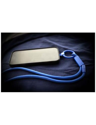 Lanyard con soporte para teléfono con tubo de plástico reciclado N03300IP1