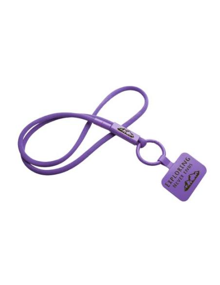 Lanyard con soporte para teléfono con tubo de plástico reciclado N73300IP1