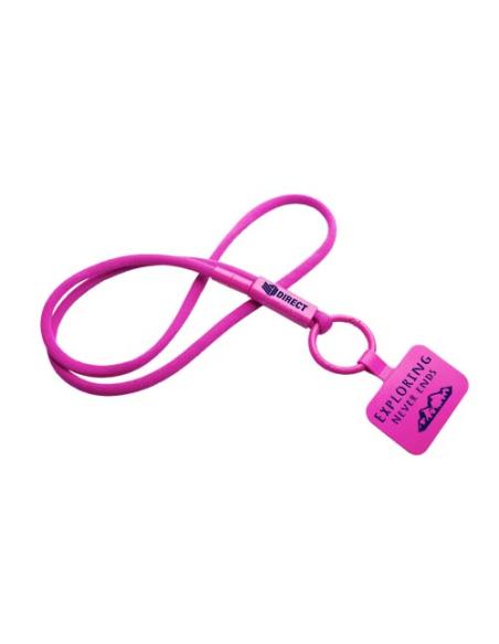 Lanyard con soporte para teléfono con tubo de plástico reciclado N14300IP1
