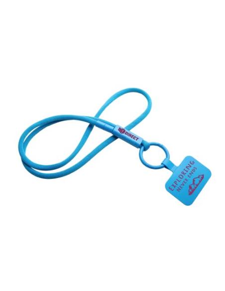 Lanyard con soporte para teléfono con tubo de plástico reciclado N25300IP1