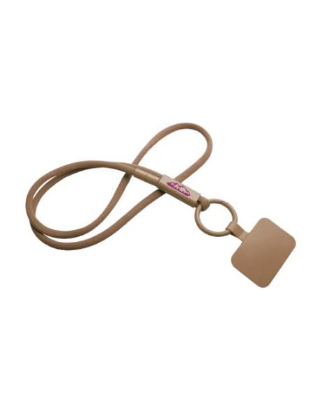 Lanyard con soporte para teléfono con tubo de plástico reciclado N17300IP1
