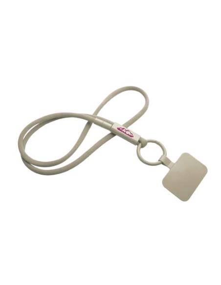Lanyard con soporte para teléfono con tubo de plástico reciclado N27300IP1