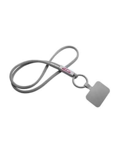 Lanyard con soporte para teléfono con tubo de plástico reciclado N28300IP1