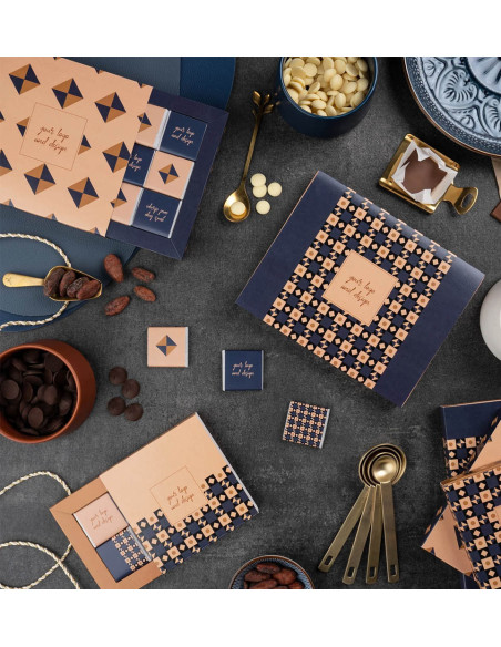 Caja Cuadrada con 9 Napolitanas de Chocolate Personalizada | Desde 5,20 € | nosolodulce