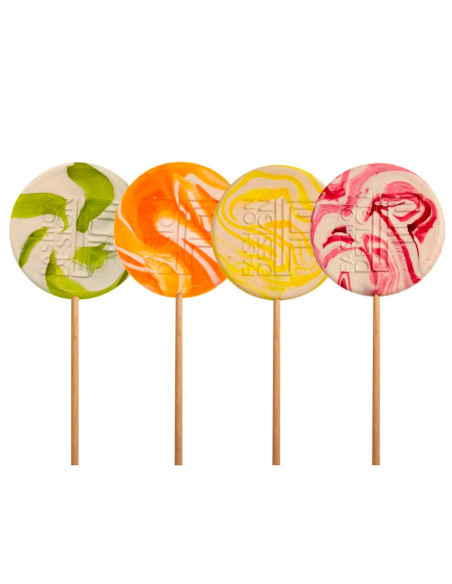 Piruleta con relieve 2D palo de madera Personalizada | Desde 2,05 € | nosolodulce
