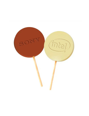 Piruleta de chocolate con relieve 2D palo de madera Personalizada | Desde 2,35 € | nosolodulce