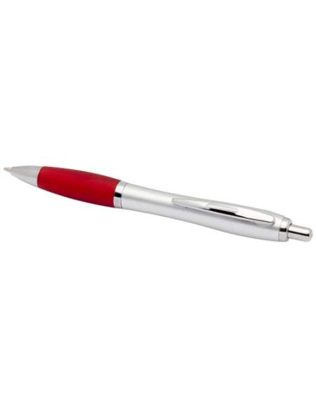 Bolígrafo de plástico reciclado con certificado RCS, cuerpo plateado y empuñadura de color (tinta negra) N12944601