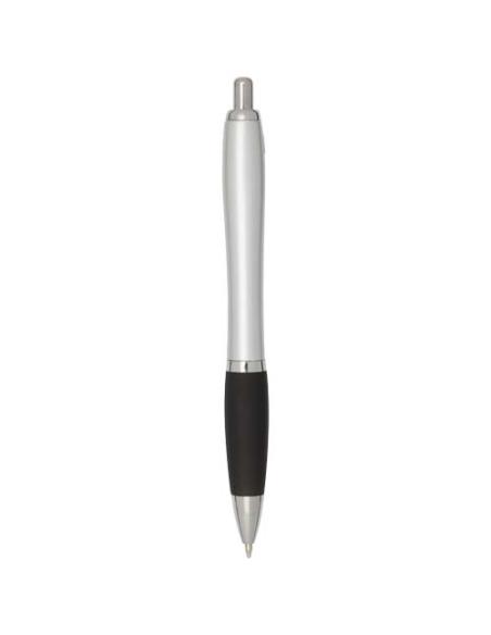 Bolígrafo de plástico reciclado con certificado RCS, cuerpo plateado y empuñadura de color (tinta negra) N09944601