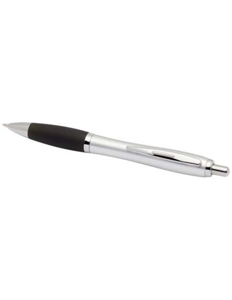 Bolígrafo de plástico reciclado con certificado RCS, cuerpo plateado y empuñadura de color (tinta negra) N09944601