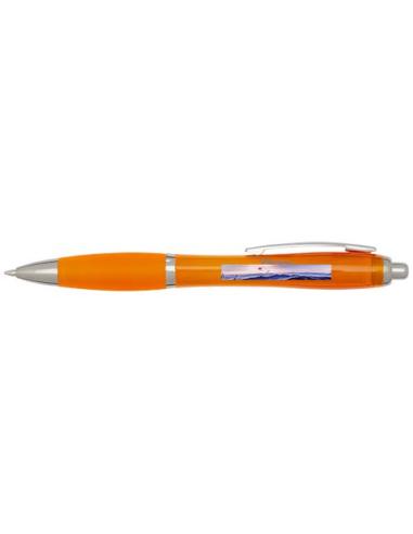 Bolígrafo de plástico reciclado con certificado RCS y cuerpo y empuñadura de color (tinta azul) N13354601