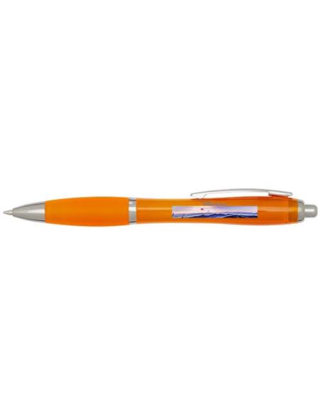Bolígrafo de plástico reciclado con certificado RCS y cuerpo y empuñadura de color (tinta azul) N13354601