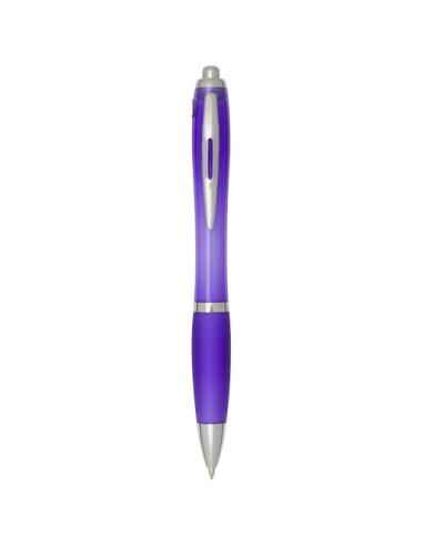 Bolígrafo de plástico reciclado con certificado RCS y cuerpo y empuñadura de color (tinta azul) N73354601