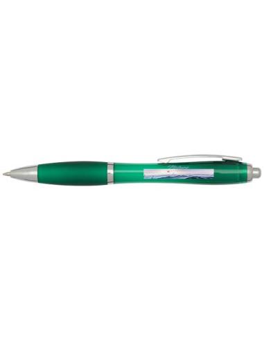 Bolígrafo de plástico reciclado con certificado RCS y cuerpo y empuñadura de color (tinta azul) N16354601
